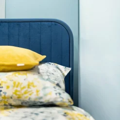 HOMLA Łóżko Karalius Welurowe Granatowe 160X200 Cm