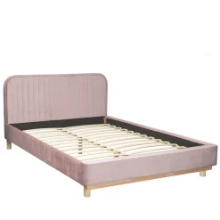 HOMLA Łóżko Karalius Welurowe Rozowe 160X200 Cm