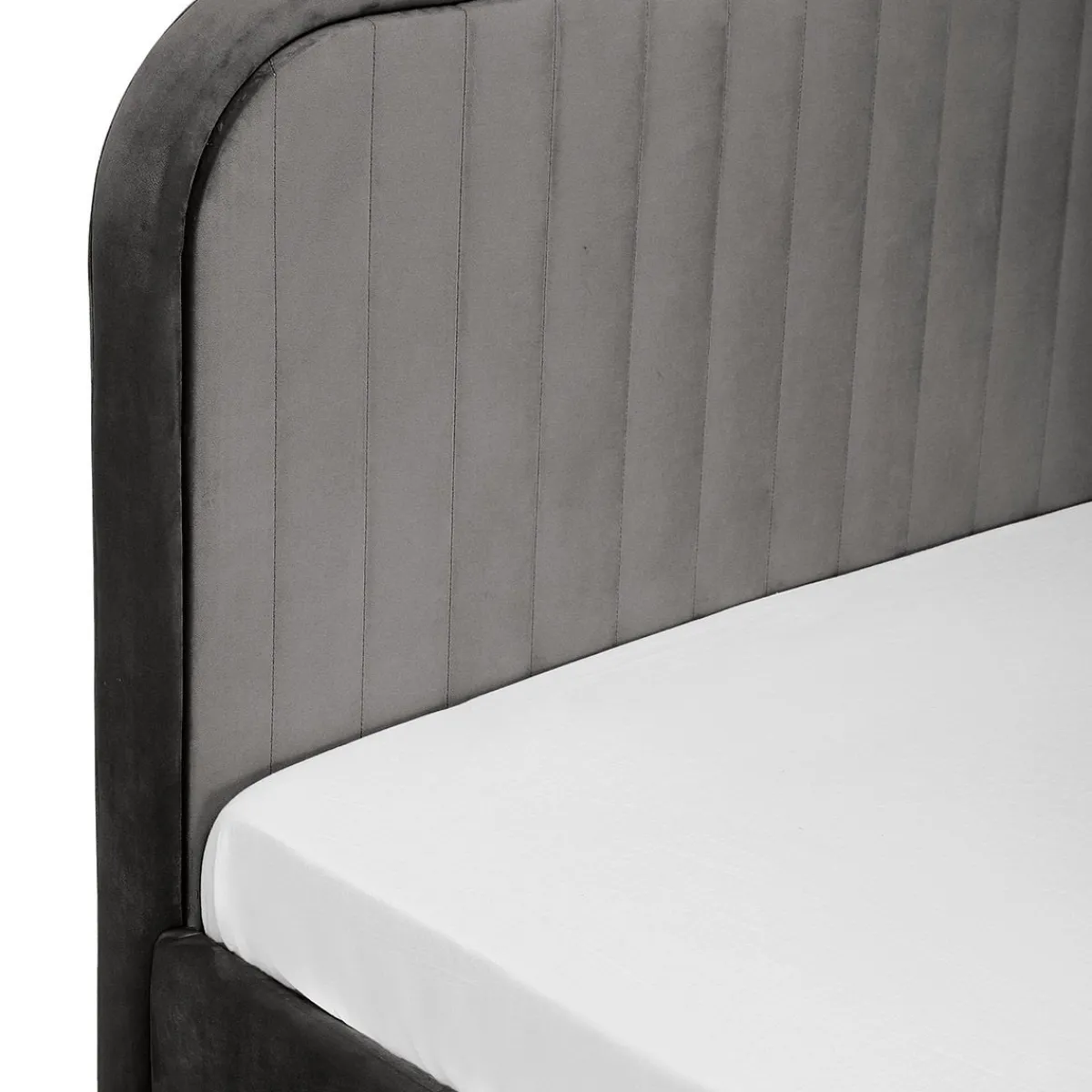 HOMLA Łóżko Karalius Welurowe Szare 160X200 Cm