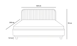 HOMLA Łóżko Karalius Welurowe Szare 160X200 Cm