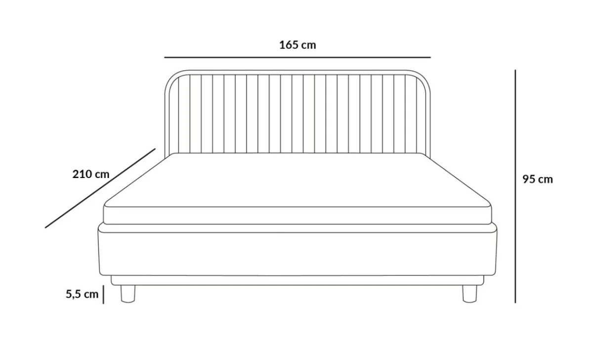 HOMLA Łóżko Karalius Welurowe Szare 160X200 Cm