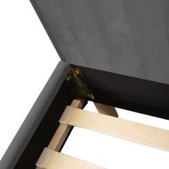 HOMLA Łóżko Karalius Welurowe Szare 90X200 Cm