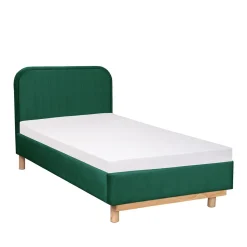 HOMLA Łóżko Karalius Welurowe Zielone 90X200 Cm