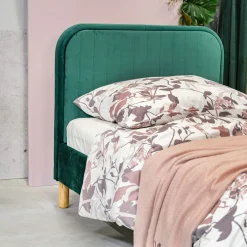 HOMLA Łóżko Karalius Welurowe Zielone 90X200 Cm