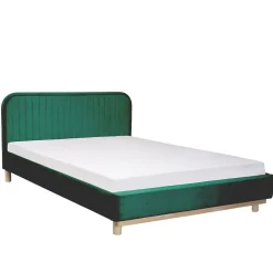 HOMLA Łóżko Karalius Welurowe Zielone 160X200 Cm
