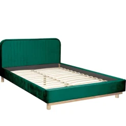 HOMLA Łóżko Karalius Welurowe Zielone 160X200 Cm