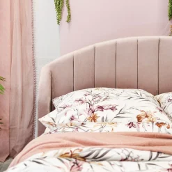 HOMLA Łóżko Reine Welurowe Rozowe 160X200 Cm