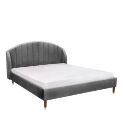 HOMLA Łóżko Reine Welurowe Szare 160X200 Cm