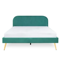 HOMLA Łóżko Venlo Welurowe Zielone 160X200 Cm