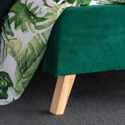 HOMLA Łóżko Ze Stelazem Mikkel Welurowe Zielone 160X200 Cm