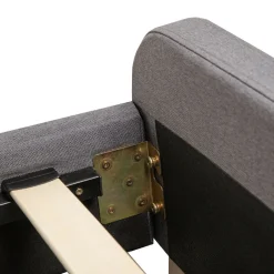 HOMLA Łóżko Ze Stelazem Mikkel Welurowe Szare 140X200 Cm