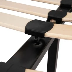 HOMLA Łóżko Ze Stelazem Mikkel Welurowe Szare 140X200 Cm