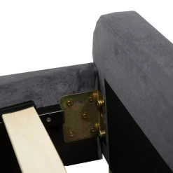 HOMLA Łóżko Ze Stelazem Mikkel Welurowe Szare 160X200 Cm