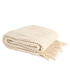 HOMLA Koc Berga Kremowe Supelki 130X170 Cm