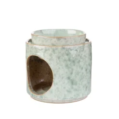 HOMLA Kominek Soleto Ceramiczny Zielony 9X9X10 Cm