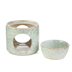 HOMLA Kominek Soleto Ceramiczny Zielony 9X9X10 Cm