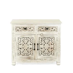 HOMLA Komoda Banhi Lite Drewno Mango Zlobione 90X42X80 Cm