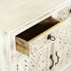 HOMLA Komoda Banhi Lite Drewno Mango Zlobione 90X42X80 Cm