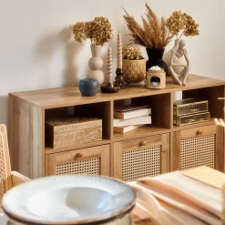 HOMLA Komoda Notto Z Rattanem 110X35X72 Cm