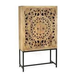 HOMLA Komoda Sombre Lite Drewno Mango Zlobione 90X40X160 Cm