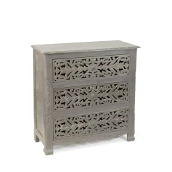 HOMLA Komoda Z Szufladami Banhi Lite Drewno Mango Zlobione 90X40X90 Cm