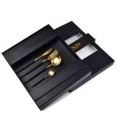 COOKINI Komplet Sztućców Casa Black 16 El.