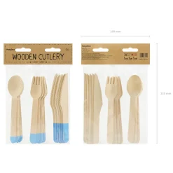 PARTYDECO Komplet Sztućców Wooden Drewnianych 6 Os.