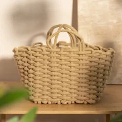 HOMLA Kosz Do Przechowywania Flavia Bezowy 26X26X21 Cm