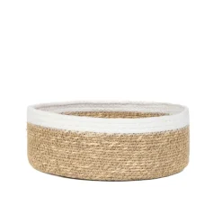 HOMLA Kosz Do Przechowywania Marlin Okragly Z Trawy Morskiej 25X25X9,5 Cm