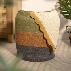 HOMLA Kosz Do Przechowywania Regin W Kolorowe Paski 35X35X45 Cm