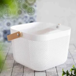 HOMLA Kosz Elijah Bialy 21X21X18Cm