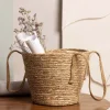 HOMLA Kosz Lumbo Z Trawy Morskiej Z Uchwytami 28X25 Cm