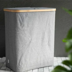 HOMLA Kosz Na Bielizne Nellie Szary 45X30X55 Cm