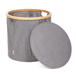 HOMLA Kosz Na Bielizne Nellie Szary 38X38X37 Cm