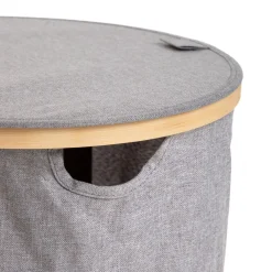 HOMLA Kosz Na Bielizne Nellie Szary 38X38X37 Cm
