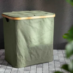 HOMLA Kosz Na Bielizne Nellie Zielony 40,5X33X42 Cm