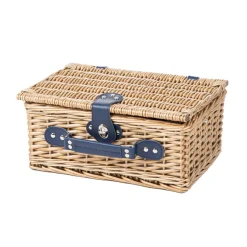 HOMLA Kosz Piknikowy Lorenzo Dla 2 Osob W Granatowe Paski 32X26X16 Cm