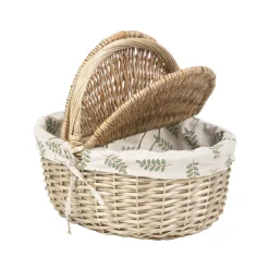 HOMLA Kosz Piknikowy Lorenzo Naturalny W Listki 40X30X18/34 Cm