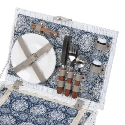 HOMLA Kosz Piknikowy Orlando Dla 2 Osob We Wzor Paisley 38X26X18 Cm