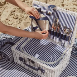 HOMLA Kosz Piknikowy Orlando Dla 4 Osob Z Mata 46X30X20 Cm