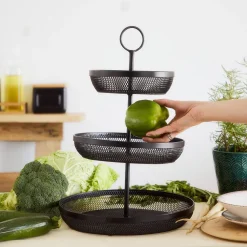 HOMLA Koszyk Gridio Trzypietrowy Okragly 42X32 Cm