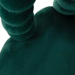 HOMLA Krzeslo Bubble Beam Welurowe Zielone Z Czarnymi Nogami 56,5X52X87 Cm