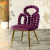 HOMLA Krzeslo Bubble Beam Welurowe Bordowe 56,5X52X87 Cm