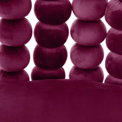 HOMLA Krzeslo Bubble Beam Welurowe Bordowe Z Czarnymi Nogami 56,5X52X87 Cm