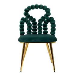 HOMLA Krzeslo Bubble Beam Welurowe Zielone 56,5X52X87 Cm