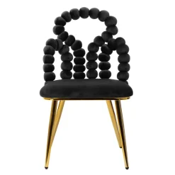HOMLA Krzeslo Bubble Beam Welurowe Czarne 56,5X52X87 Cm