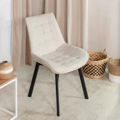 HOMLA Krzeslo Colin W Tkaninie Bezowe 53X61X88 Cm