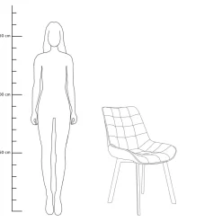 HOMLA Krzeslo Colin Welurowe Zielone 53X61X88 Cm