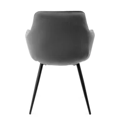 HOMLA Krzeslo Etienne Welurowe Szare 56X61X86 Cm