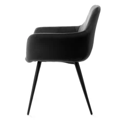 HOMLA Krzeslo Fellice Welurowe Czarne 56X61X86 Cm